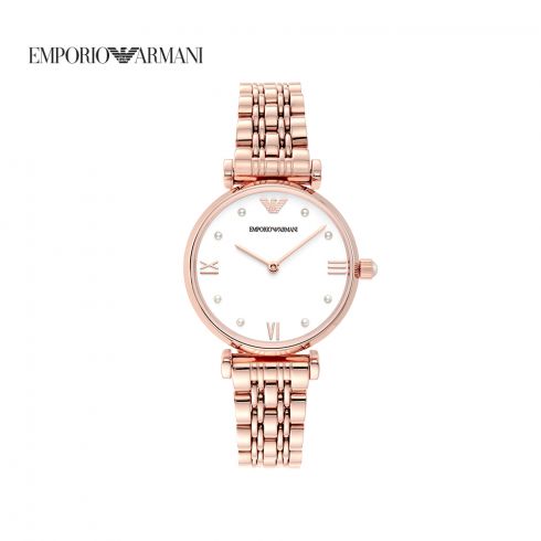 Đồng hồ nữ Emporio Armani Gianni T-bar dây thép không gỉ AR11267 - màu rose  gold