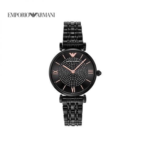 Đồng hồ nữ Emporio Armani thép không gỉ - đen