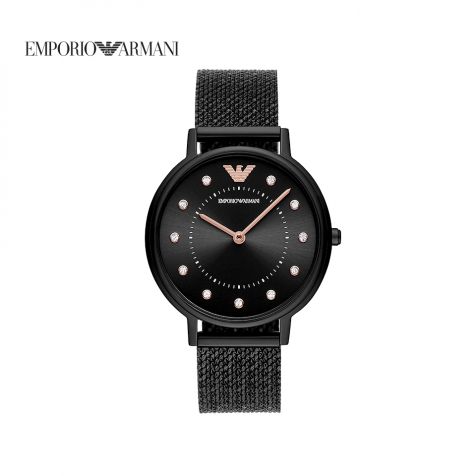 Đồng hồ nữ Emporio Armani thép không gỉ - đen
