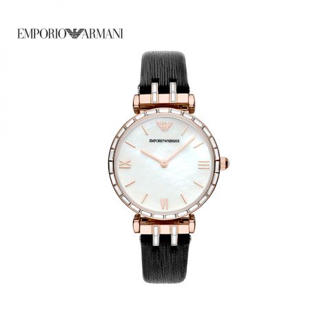 Đồng hồ nữ Emporio Armani dây da - đen