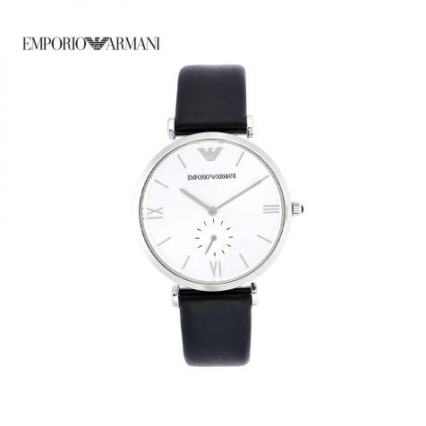 Đồng hồ unisex Emporio Armani dây da - đen
