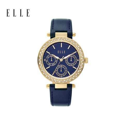 Đồng hồ nữ Elle Marais dây da - xanh dương
