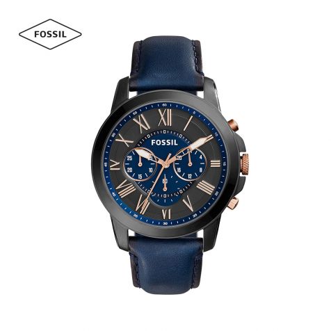 Đồng hồ nam Fossil Grant dây da FS5061IE- xanh dương