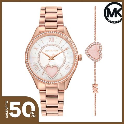 Đồng hồ nữ Michael Kors dây thép không gỉ MK1038 - màu vàng hồng