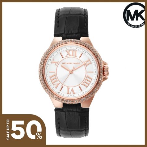Đồng hồ nữ Michael Kors Camille MK2962 dây da- màu đen