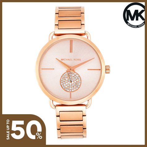 Đồng hồ nữ Michael Kors Portia dây thép không gỉ MK3640 - màu rose gold