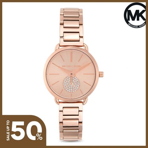 Đồng hồ nữ Michael Kors Portia dây thép- rose gold